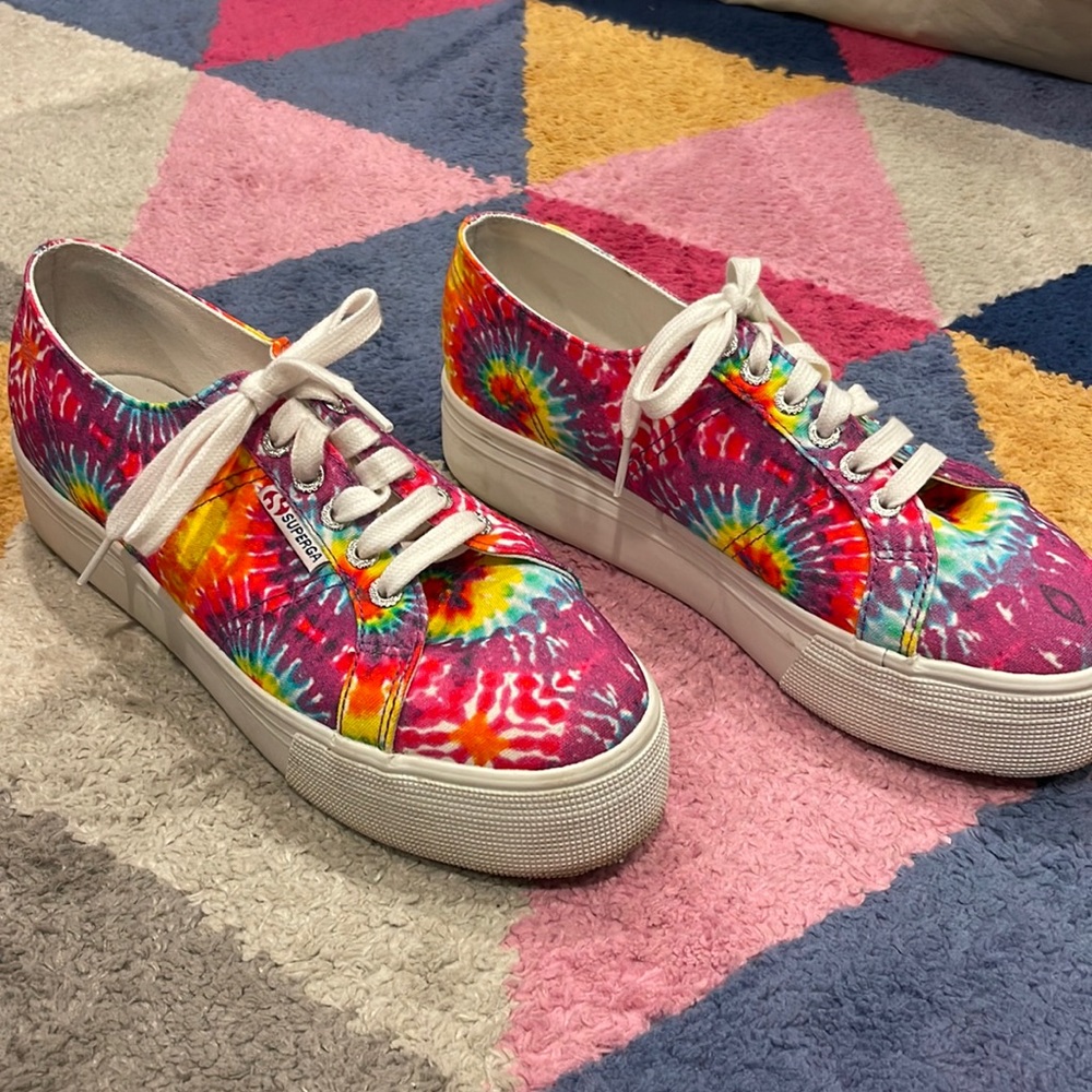 Superga tie dye platform sneakers size 41